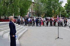 Велосипедисты проехали  по Лысым Горам ради памяти о Великой Победе