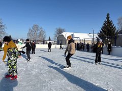 В Лысогорской школе №2 торжественно открыли каток