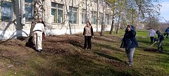 Ученики и педагоги школы поселка Гремячий приняли участие в субботнике