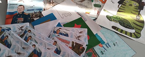 «Классная встреча» с героем нашего времени: активисты Движения Первых Лысогорской школы N1 поздравили участника СВО с наступающим Днем защитника Отечества