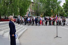 Велосипедисты проехали  по Лысым Горам ради памяти о Великой Победе