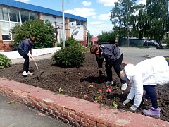 В Лысых Горах начаты работы  по созданию цветочных клумб